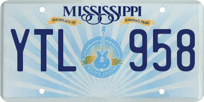 MS license plate YTL958
