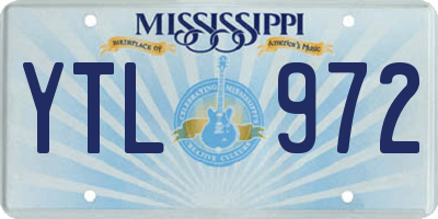 MS license plate YTL972