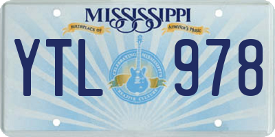 MS license plate YTL978