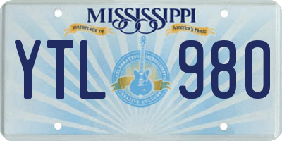 MS license plate YTL980