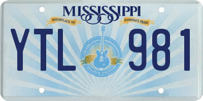 MS license plate YTL981