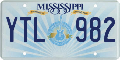 MS license plate YTL982