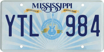 MS license plate YTL984