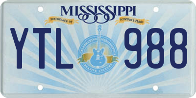 MS license plate YTL988