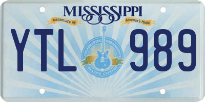 MS license plate YTL989