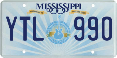 MS license plate YTL990