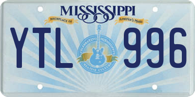 MS license plate YTL996