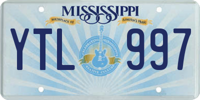 MS license plate YTL997