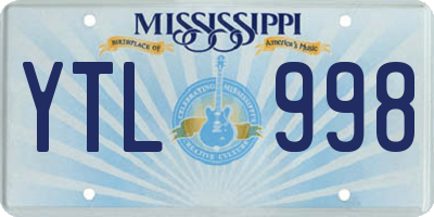 MS license plate YTL998