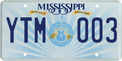 MS license plate YTM003