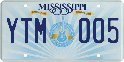 MS license plate YTM005