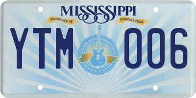 MS license plate YTM006