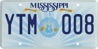 MS license plate YTM008