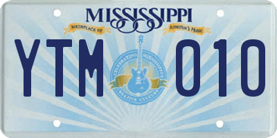 MS license plate YTM010