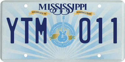 MS license plate YTM011
