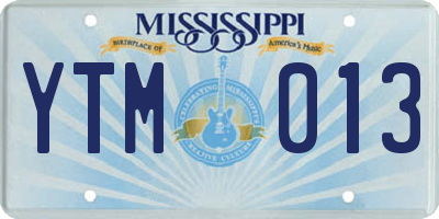 MS license plate YTM013