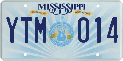 MS license plate YTM014