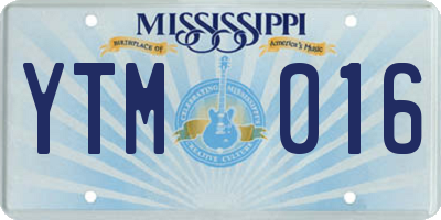 MS license plate YTM016