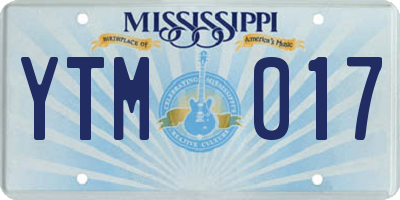 MS license plate YTM017