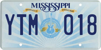 MS license plate YTM018