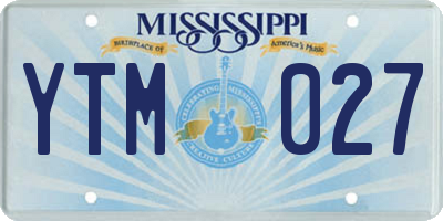 MS license plate YTM027