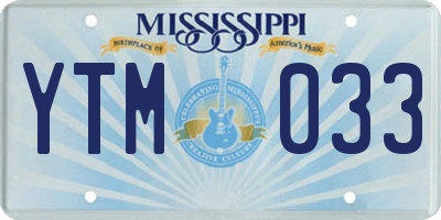 MS license plate YTM033