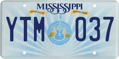MS license plate YTM037