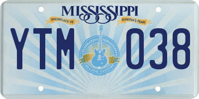 MS license plate YTM038