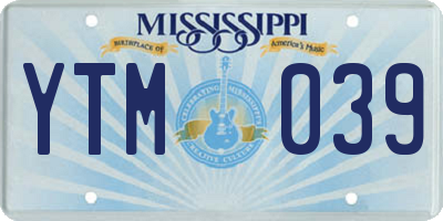 MS license plate YTM039