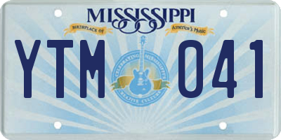 MS license plate YTM041