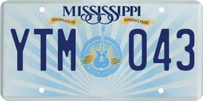 MS license plate YTM043