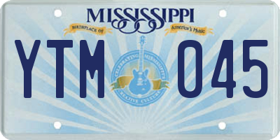 MS license plate YTM045