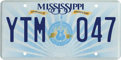 MS license plate YTM047