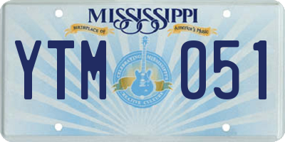 MS license plate YTM051
