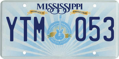 MS license plate YTM053