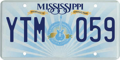 MS license plate YTM059