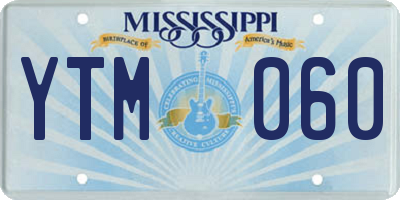 MS license plate YTM060