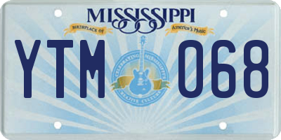 MS license plate YTM068