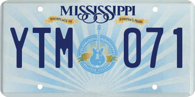 MS license plate YTM071