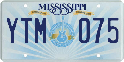 MS license plate YTM075