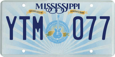 MS license plate YTM077