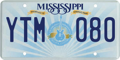 MS license plate YTM080
