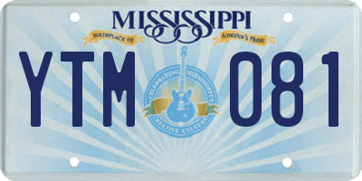 MS license plate YTM081