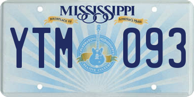 MS license plate YTM093
