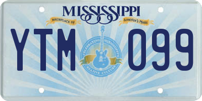 MS license plate YTM099