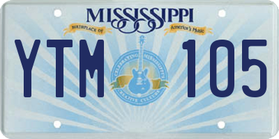 MS license plate YTM105