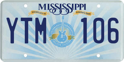 MS license plate YTM106