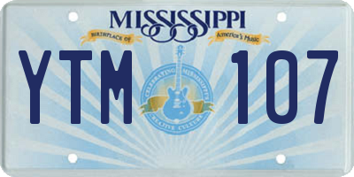 MS license plate YTM107