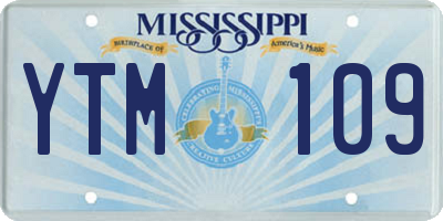 MS license plate YTM109