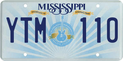 MS license plate YTM110